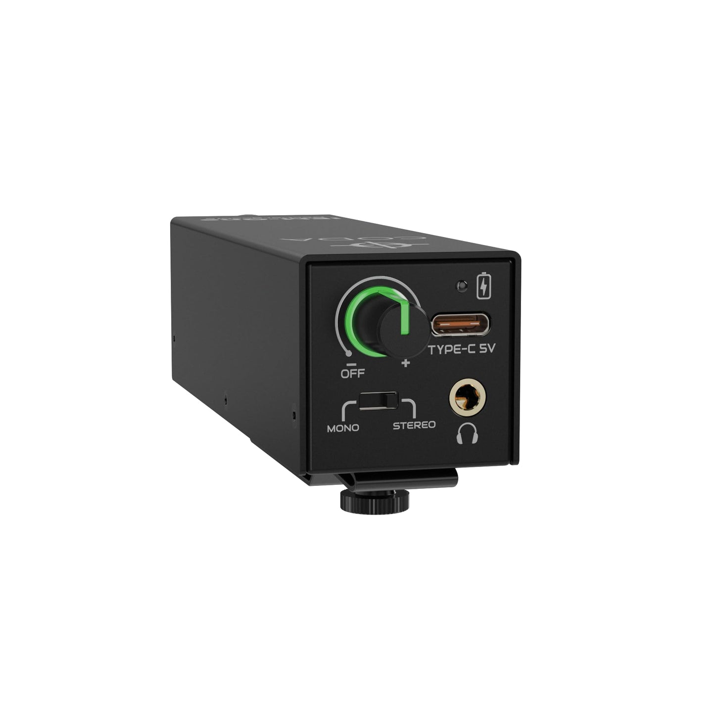 Wired in-Ear Monitor Amplifier - Single Channel Rechargeable Headphone Amp with USB-C, LED Volume Knob, XLR/TRS Inputs, Included Rechargeable AAA