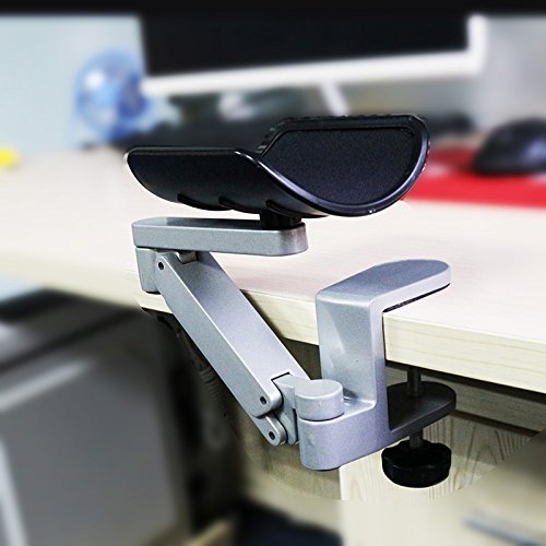 Ergonomic Arm Support for Desk Office Rotating Mouse Arm Rest Mouse Pad Clamp-On Mouse Shelf Desk Hand Rest for Computer Table Arm Support Mouse Pad