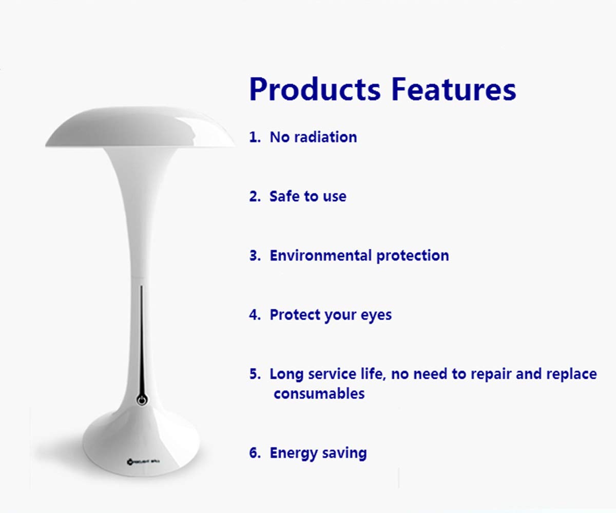 Magic Umbrella Eye Protection Table Lamp, Household Air Purifier, with Negative Ion and Photocatalyst Technology to Purify The Air, Can Remove