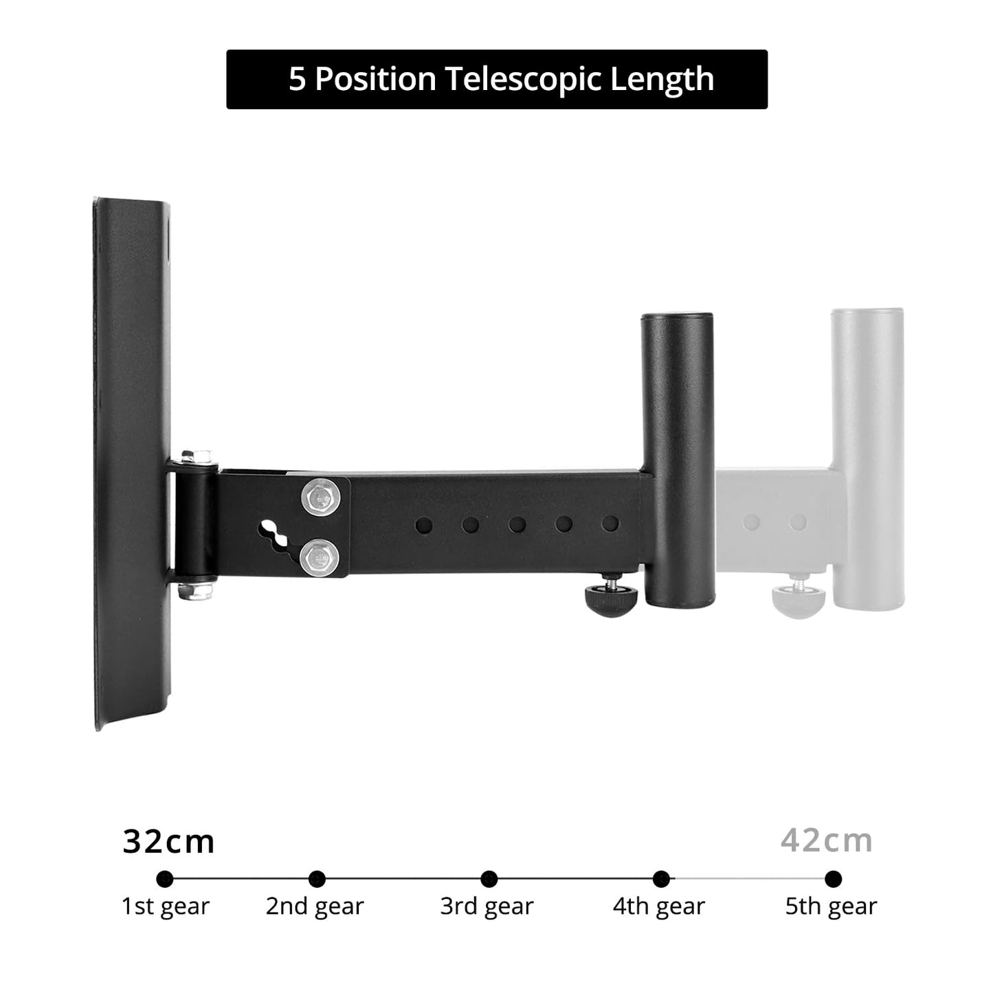 QWORK Heavy-Duty Speaker Brackets, 2 Pack DJ & PA Speaker Bracket, Wall Mount Speaker Stand, Adjustable PA Speaker Mount Bracket Holder