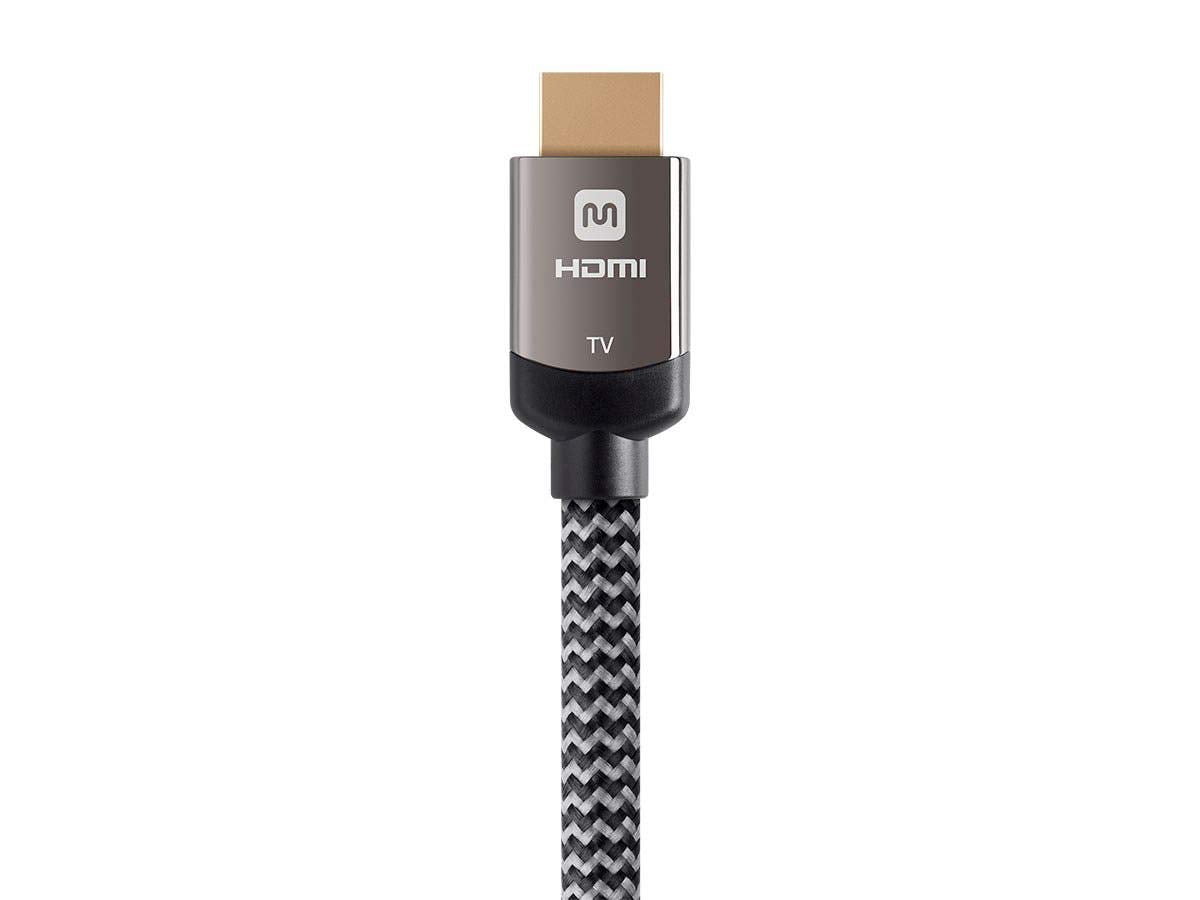 Monoprice 4K Braided High Speed HDMI Cable - CL3 In Wall Rated, YCbCr 4:4:4, 18Gbps, Active, 20 Feet, Gray