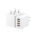 3-Pack White USB Charger Block, 4A Port USB Wall Charger with Multiple Protection, Universal USB Charging Block for Smartphones and More USB-Devices
