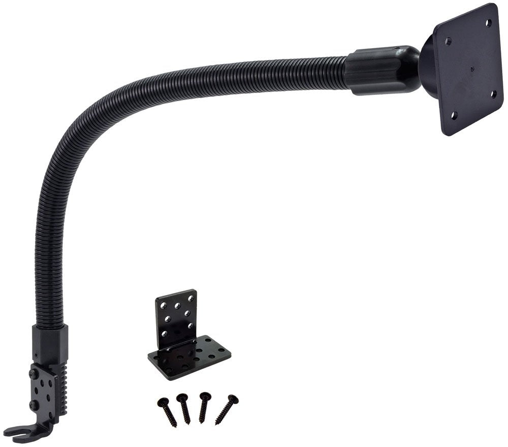 ARKON Mounts Car or Truck Seat Rail or Floor Mount for Satellite Radios | 4-Hole AMPS Head | Flexible 22" Gooseneck Arm | For GPS, Satellite Radios