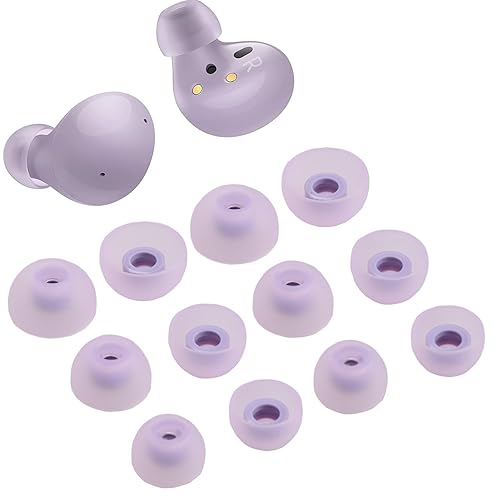 6 Pairs Replacement Earbuds Tips Silicone Eartips Set for Samsung Galaxy Buds 2 Headphones Wireless Fit in Case Ear Tips (Lavender)