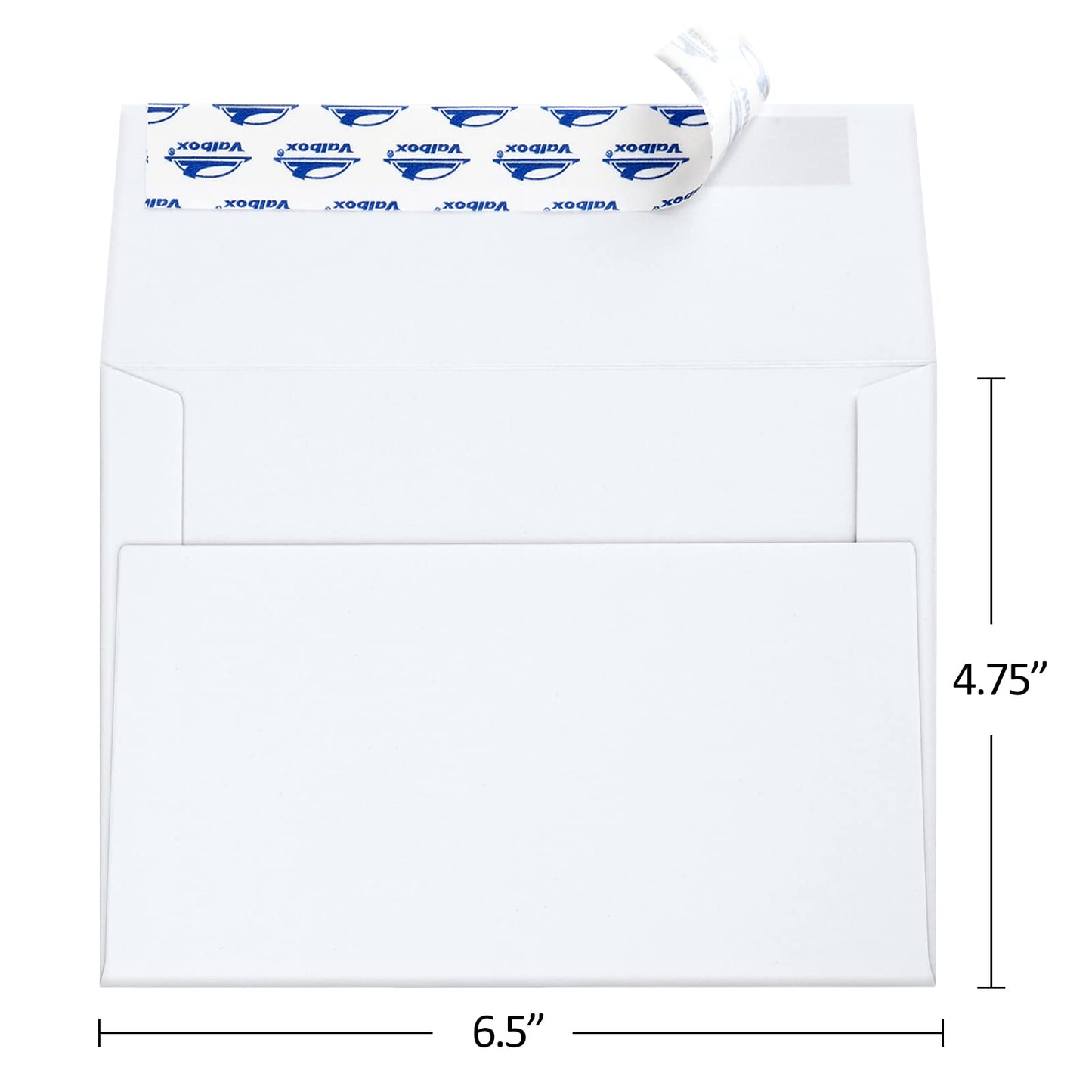 ValBox 100 Qty A6 Envelopes Self Seal 6.5 x 4.75" White Kraft Paper Invitation Envelopes for 4x6 Cards, Photos, Invitations, Weddings, Baby Shower