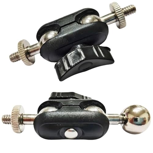 ThtRht 2 Pack Super Clamp Mount Arm Replacement Support Dual Head 17mm Ball Joint + 1/4'' Screw Heavy Duty Connector for Gopro Camera Trail Cam Tripod