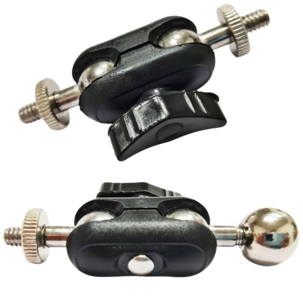 ThtRht 2 Pack Super Clamp Mount Arm Replacement Support Dual Head 17mm Ball Joint + 1/4'' Screw Heavy Duty Connector for Gopro Camera Trail Cam Tripod