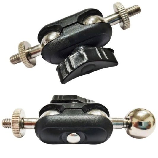 ThtRht 2 Pack Super Clamp Mount Arm Replacement Support Dual Head 17mm Ball Joint + 1/4'' Screw Heavy Duty Connector for Gopro Camera Trail Cam Tripod