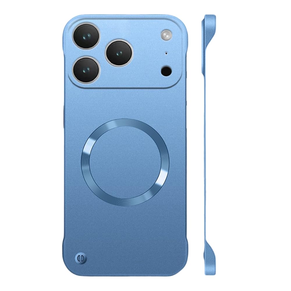 YAOZOCASE for iPhone Case,Luxury Magnetic Metal Gloss Matte Ultra Thin Frameless,Compatible with Magsafe Slim Hard PC Protection Shockproof Phone Case
