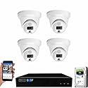 GW Security 8 Channel 8MP Fulltime Color Night Vision 4K NVR Security Camera System with 4 UltraHD 4K IP Two-Way Audio Outdoor/Indoor Smart AI Human