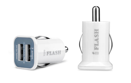iFlash Dual USB Car Lighter Charger Adapter with 3A Output - fast Heavy Duty Ouput - Support Apple iPad Pro / Air 2 / mini 2/3/4 iPhone X / 8 Plus / 7