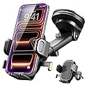 Bracketron Easy OneClick 3-in-1 Universal Car Phone Mount - Dashboard, Windshield & Air Vent Cell Phone Holder for Truck - Hands-Free Clamp, Heavy