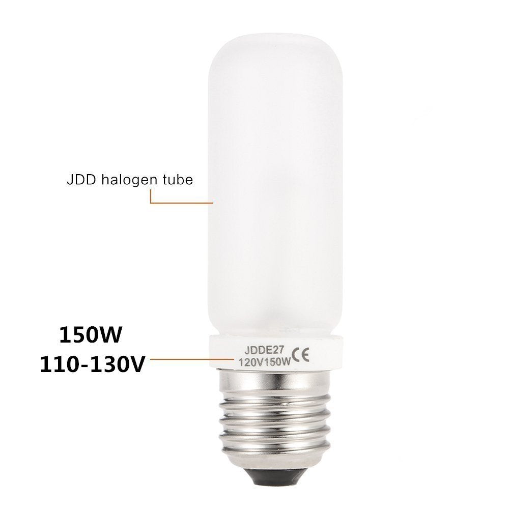 VSTAR 2 Pack JDD Type 150W 110-130V E26/E27 (Standard Edison Screw) Frosted Halogen Light Bulb, Replacement Modeling Bulb for Photo Studio Strobe
