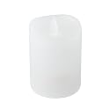 Mikasa LED Wax Pillar Candle 3 x 4 Inch White Flameless Candle with Dancing Flame Effect - Battery Operated with 5-Hour Timer for Home Decor and Table