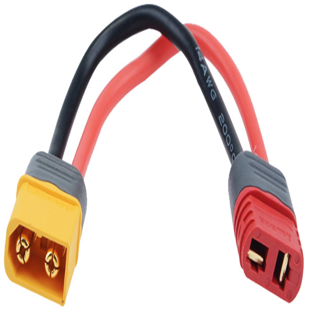 Yiqigou 3PCS Amass XT60 XT60H Male Female Plug Connector to T Male Female Plug Connector Conversion Adapter with 10cm Silicone Wire (XT60 Male to T
