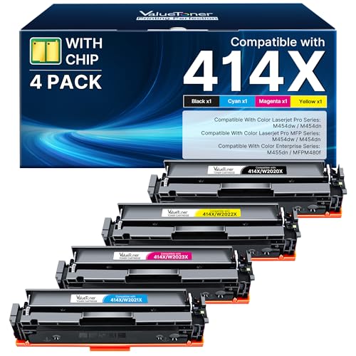 414X Toner Cartridges 4 Pack High Yield: MFP M479fdw Replacement for HP 414X 414A Toner for HP Color Laserjet Pro MFP M479fdw Toner M479fdn M479dw Pro