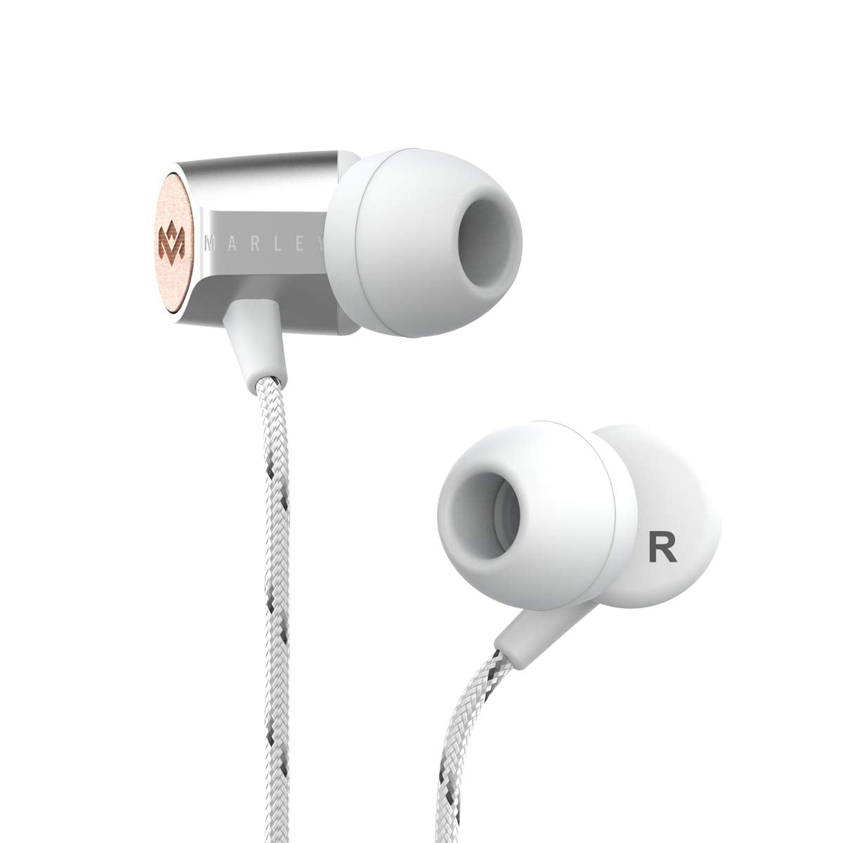 House of Marley Uplift 2.0 Noise Isolating in-Ear Headphones, 9 mm Driver, Microphone, 1 Button Control, Sustainable Materials, Various Ear Plug…