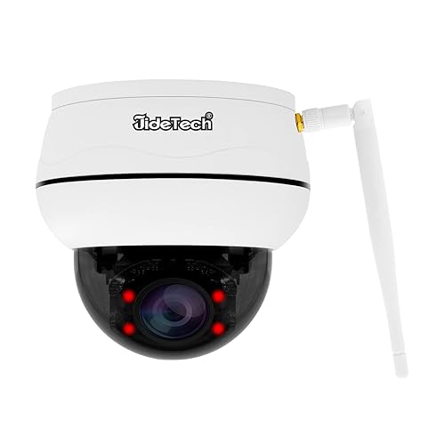 JideTech 5MP PTZ WiFi Camera Outdoor,5X Optical Zoom Dome Camera with Human/Motion Detection,Auto Tracking,Wireless IP Camera with Mic/Audio,MicroSD