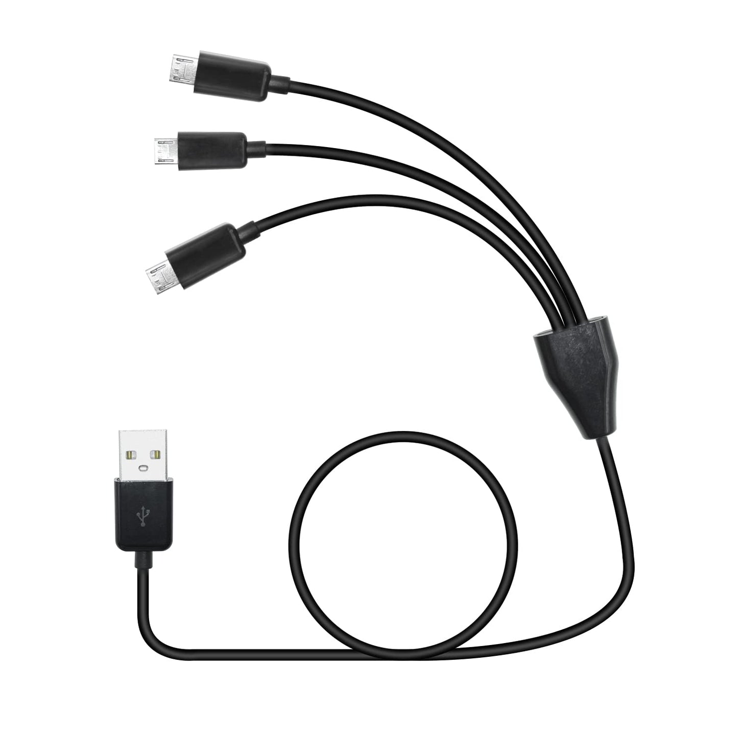 Micro USB Splitter Cable,3 in 1 USB A 2.0 Male to 3 Micro USB Charging Data Cable,Support 3 Micro USB Devices at The Same use(1M/3.3ft)