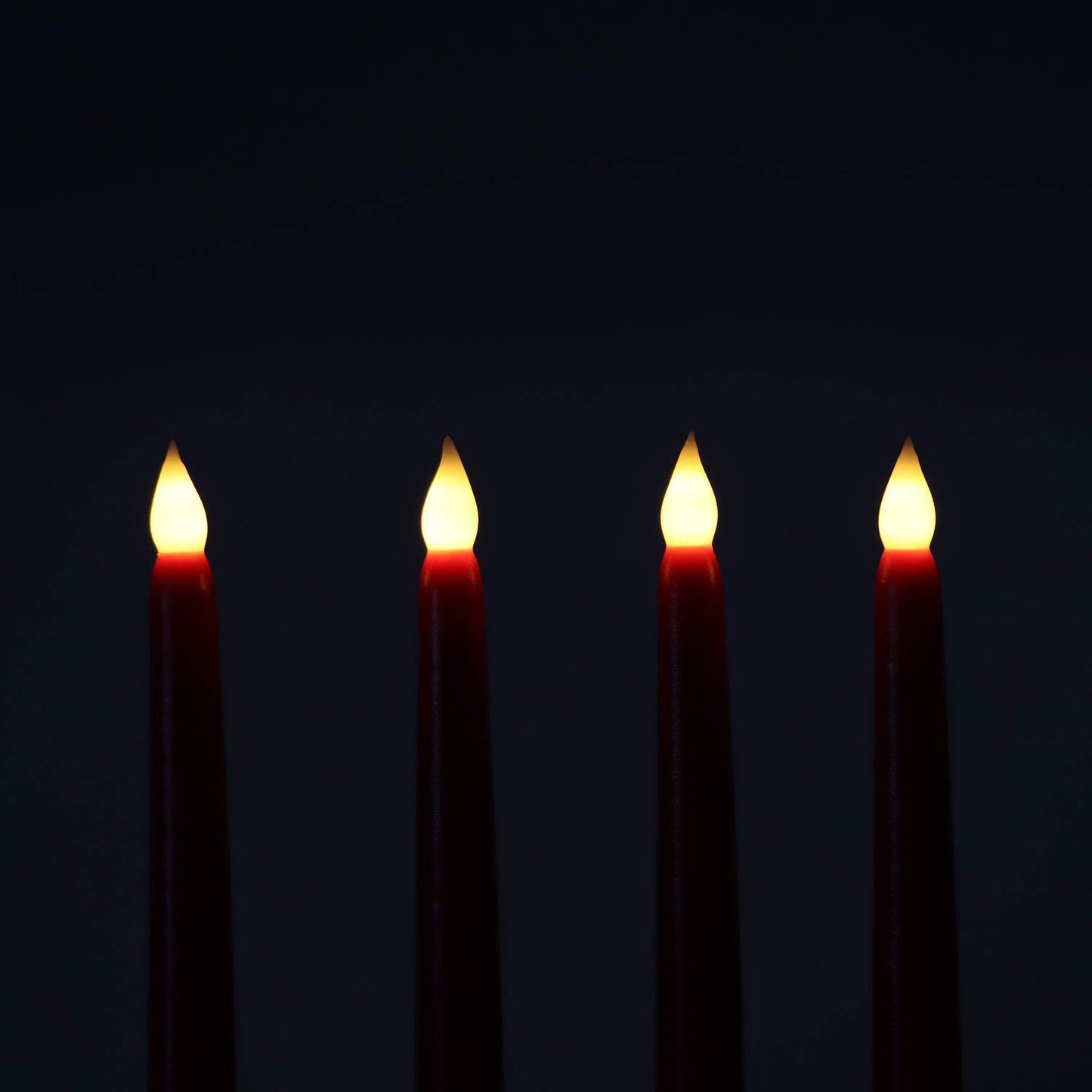 Rhytsing Red 10.8" Flameless Taper Candles with Timer, Battery Operated Candles with Remote, Smooth Wax Finish, Warm White LED, 8 Batteries Included