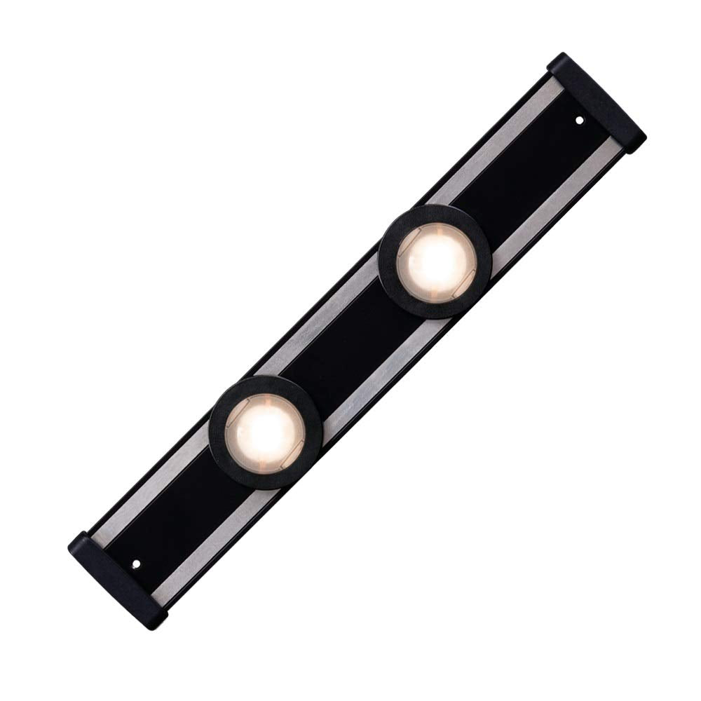 HALO HU2012PS2P930MBR 12" LED Matte Black Under Cabinet Puck Light Kit, 2 Pucks, 3000K Color Temperature