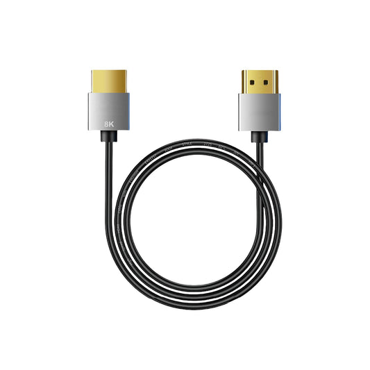 SkyeySnail 0.5m / 1.6ft 8K HDMI 2.1 Cable High Speed 48Gbps, Type A to A, Ultra Thin, Hyper Super Flexible Slim Cord, Diameter<3.6mm, eARC, for PS5