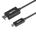 Amazon Basics Premium Aluminum USB-C (Source) to HDMI (Display) Cable Adapter (Thunderbolt 3 Compatible) 4K@60Hz, 6-Foot, Black