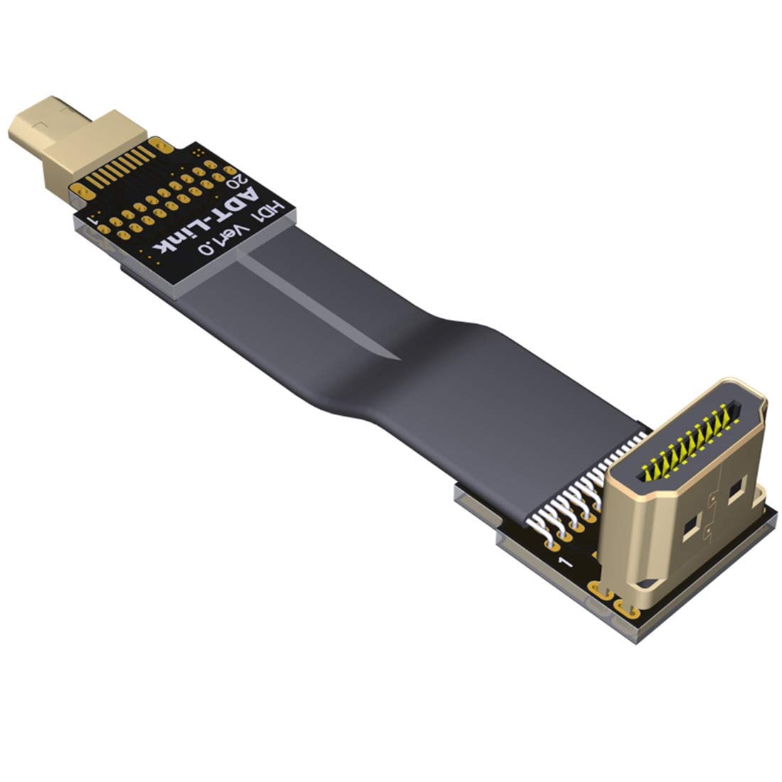 ADT-LINK FPV Cable for HDMI Micro Mini Flat Camera Connector 5cm-50cm Flexible Wire Line 18Gbps 4K@50/60 2160p for HDMI2.0 for FPV Camera (5cm,A2-D1)