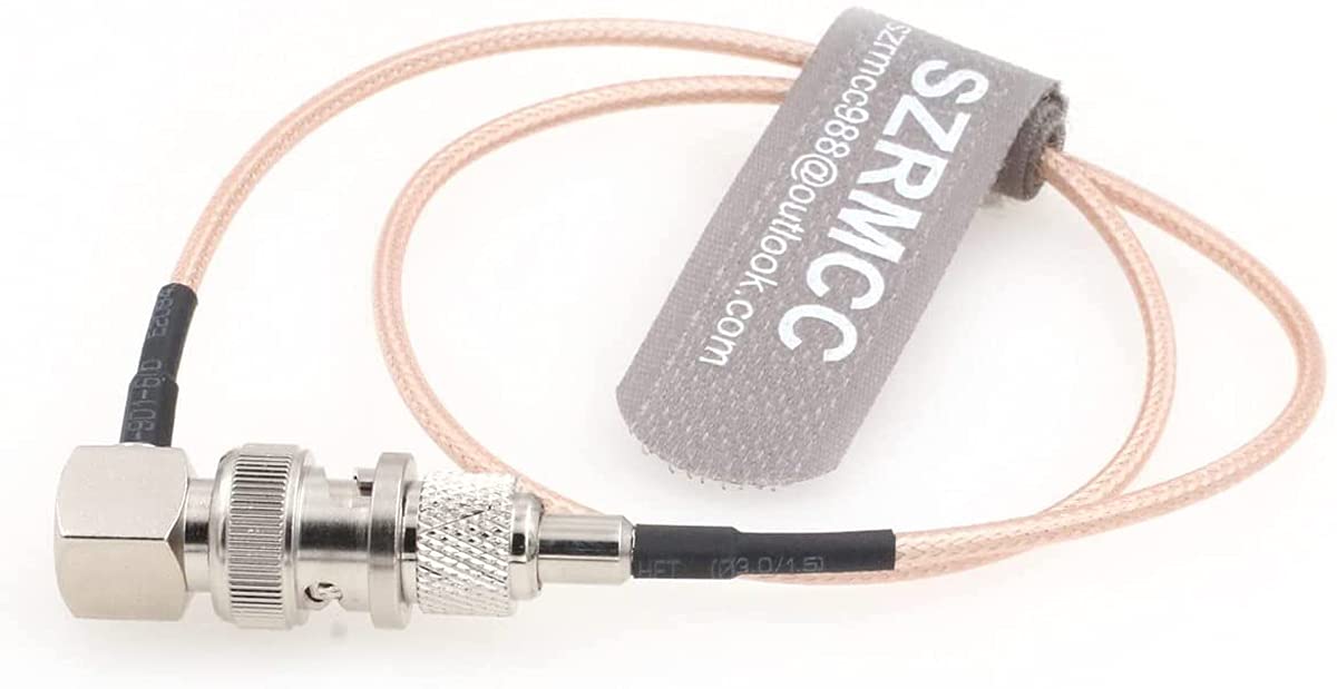 SZRMCC SDI Cable BNC Male Right Angle to BNC Female 3G HD SDI Cable RG179 75ohm Coaxial Extension Cable for Blackmagic ARRI RED Camera Monitor Radio