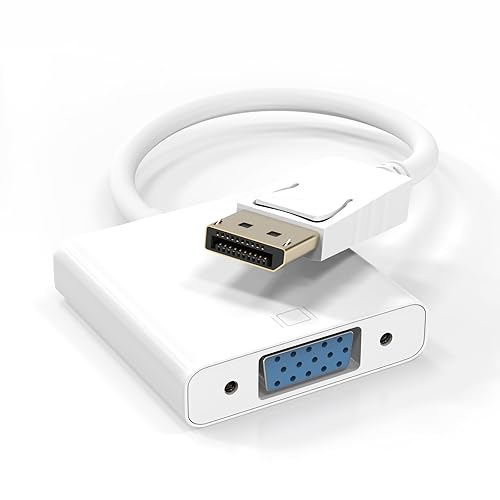 Cyberguys! DisplayPort (DP) to VGA Cable Adapter - 1080P DP Male to VGA Female Converter for Monitor Projector HDTV - Gold-Plated, Secure-Latch