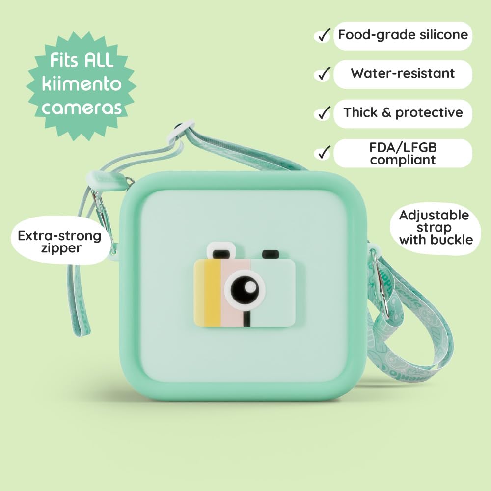 Kidamento kiimento Soft Silicone Camera Case - Durable and Adorably Stylish Bag - Promotes Comfort and Independence Original Green