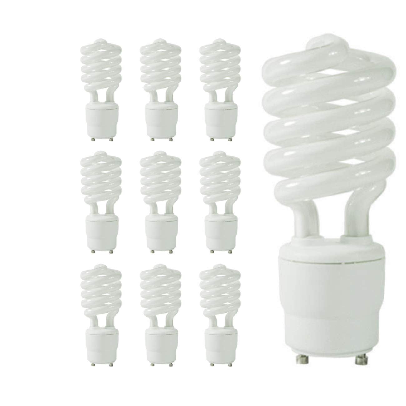 GoodBulb 23-Watt CFL Bulbs 2700K Warm White Light GU24 Base 1600 Lumens 82 CRI 10000 Life Hours (Pack of 10)