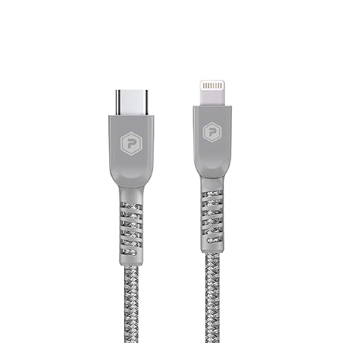 POWERPEAK USB-C to Lightning Cable, 6ft Braided Nylon Metallic iPhone Charger Cord, (MFi Certified) Sync Cable Compatible with iPhone Lightning Port…