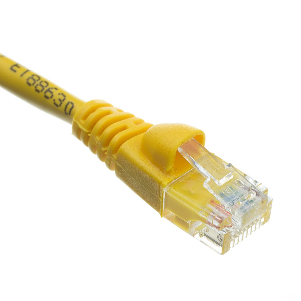 CableWholesale Cat5e UTP Ethernet Cable, Snagless Boot, PoE, 100 ft, Yellow