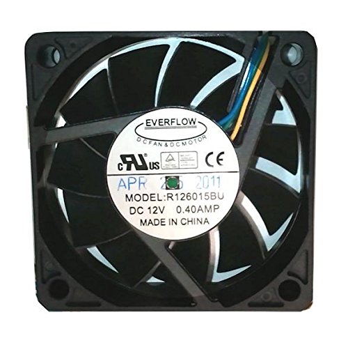 Everflow 60X60X15mm Dual Ball Bearing Ultra High Speed PWM Fan # R126015BU 12V 2000-6000 RPM 9.4-29.8 CFM 20-42 dB Everflow Computer Fan