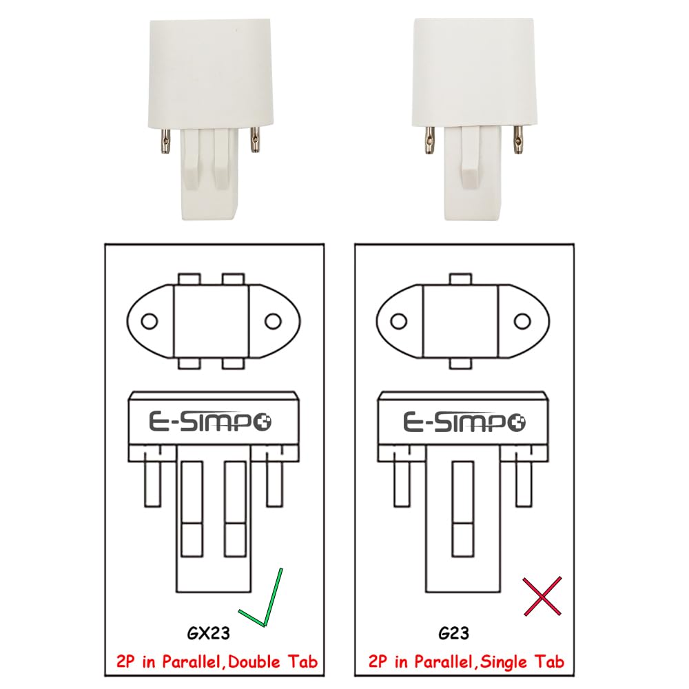 E-Simpo 5pcs 7W 2 Pin GX23 LED Horizontal PL Light Bulb 700LM 13W CFL Equivalent PLS-13W Replacement LED Plug & Play Lamp (Daylight White)