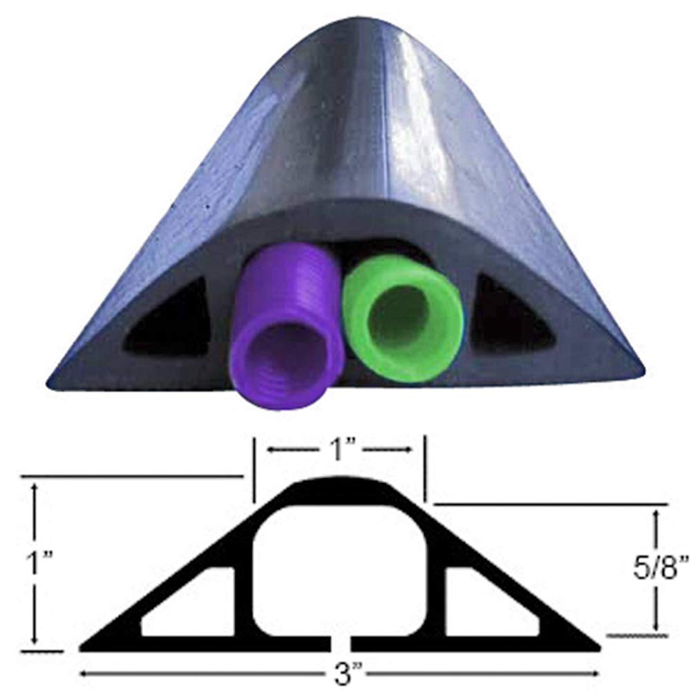 Electriduct D-22 Rubber Duct Cord Cover 1x5/8 Inch Channel Flexible Wire Protector - 5 Feet (Gray)