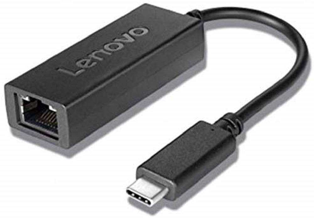 Lenovo - Network Adapter - USB-C - Gigabit Ethernet - Black - for 100E Chromebook, Miix 320-10ICR, 520-12IKB and More
