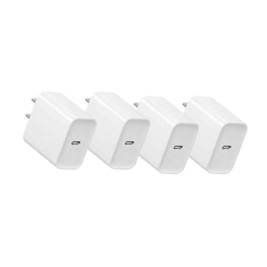 4-Pack, Fast Charger USB C, Type C Ports Plug Wall Charger, Fast Charger Block Compatible with iPhone 17/16/15/15 Pro/15 Pro Max/15 Plus/Samsung