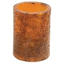 Hearthside Collection 4-Inch Burnt Mustard Wax Coated LED Flameless Pillar Candle