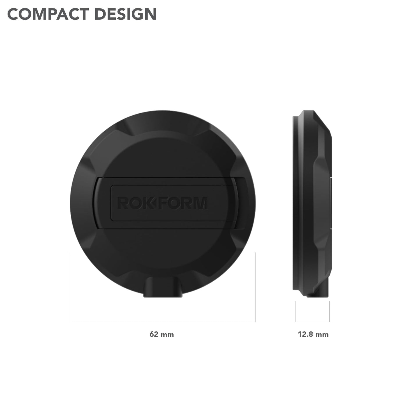 Rokform Magnetic Wireless Charger with Stand, Includes USB-C to USB-C Cable (Black)