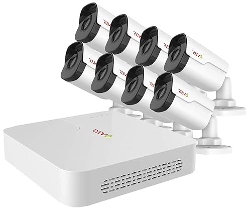REVO America America Ultra HD 8 Ch. 2TB HDD IP NVR Video Surveillance System, 8 x 4MP IP Bullet Security Cameras - Remote Access via Smart Phone