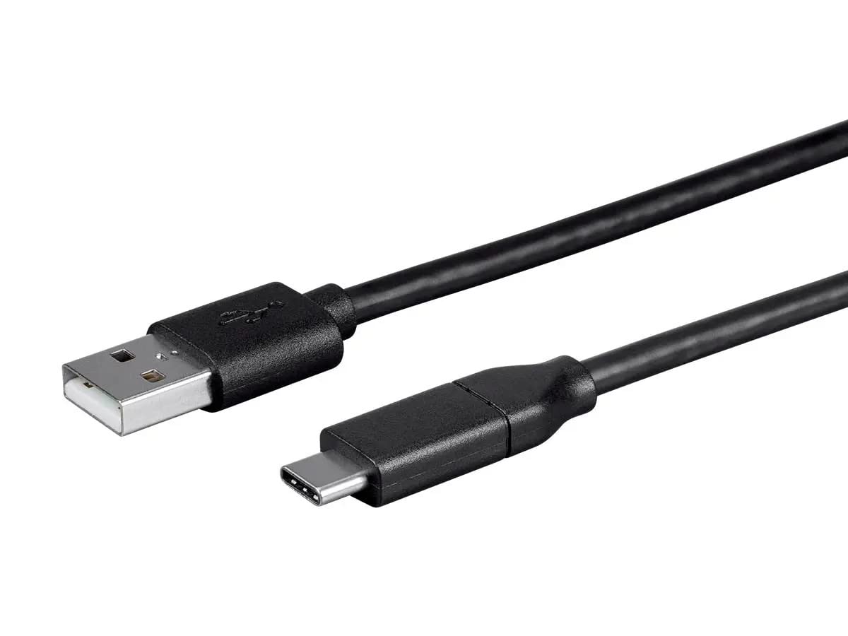 Monoprice USB Type-C to USB Type-A 2.0 Cable - 480Mbps, 3 Amp, 26AWG, 13.1 Feet, Black - Essential Series