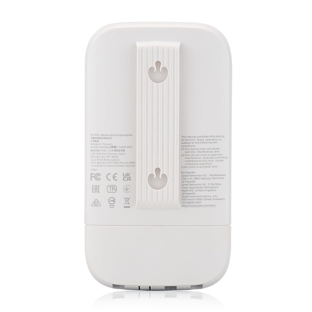 Zyxel 4-Port Gigabit PoE Extender | IEEE802.3af/at/bt Standard | 1-Port 60W in 3-Port 30W Out | Indoor & Outdoor | Nebula Cloud [PoE12-3PD]
