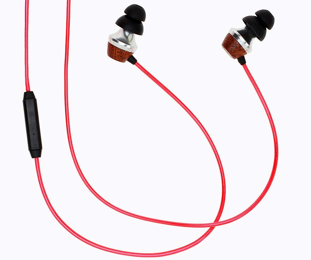 Symphonized ALN 2.0 Premium Genuine Wood In-ear Noise-isolating Headphones|Earbuds|Earphones with Innovative Shield Technology Cable and Mic (Lava…