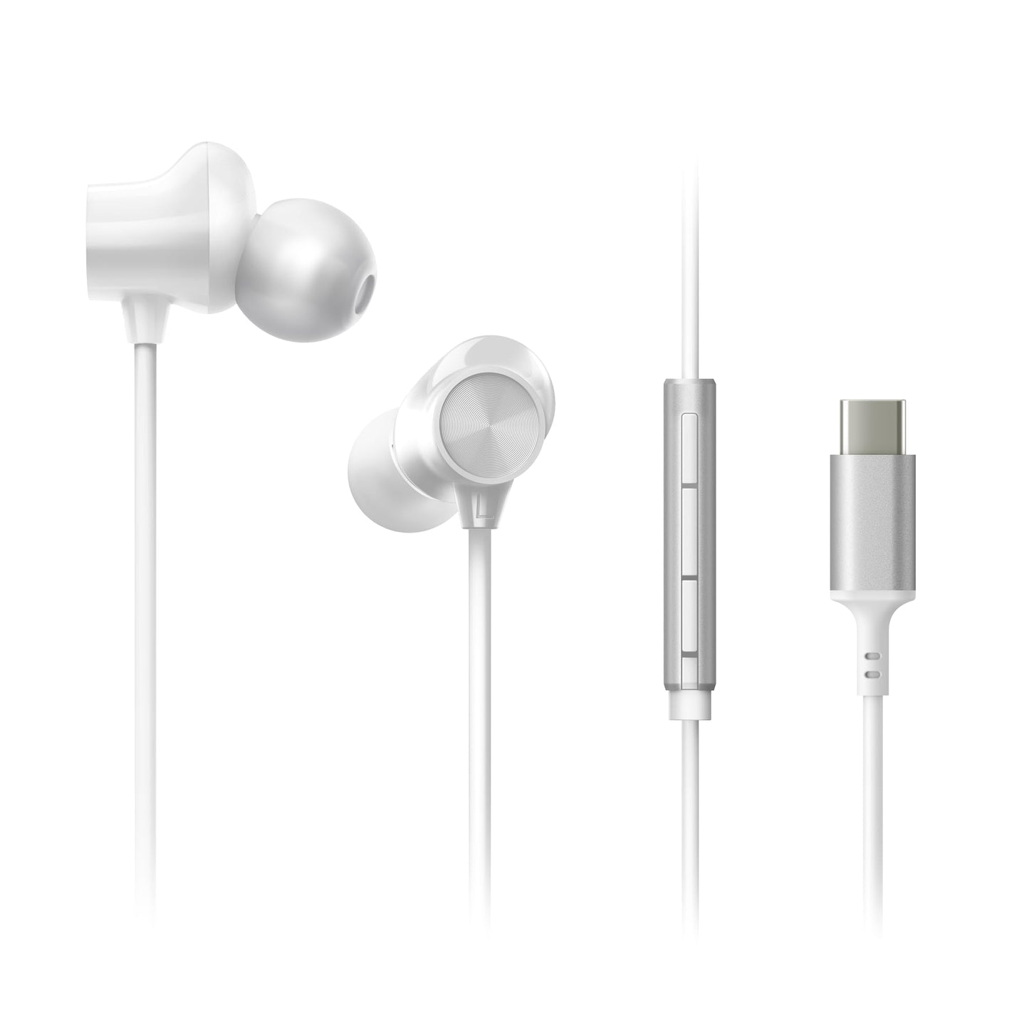 Panasonic ErgoFit Wired Earbuds, in-Ear Headphones with Microphone and Call Controller, Ergonomic Custom-Fit Earpieces (S/M/L), USB-C Compatible