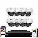 GW Security 8MP 4K Security Camera System with AI Face/Human/Vehicle Detection, 8 Channel DVR and 8 x 8MP Outdoor/Indoor HD-TVI Coaxial CCTV Dome