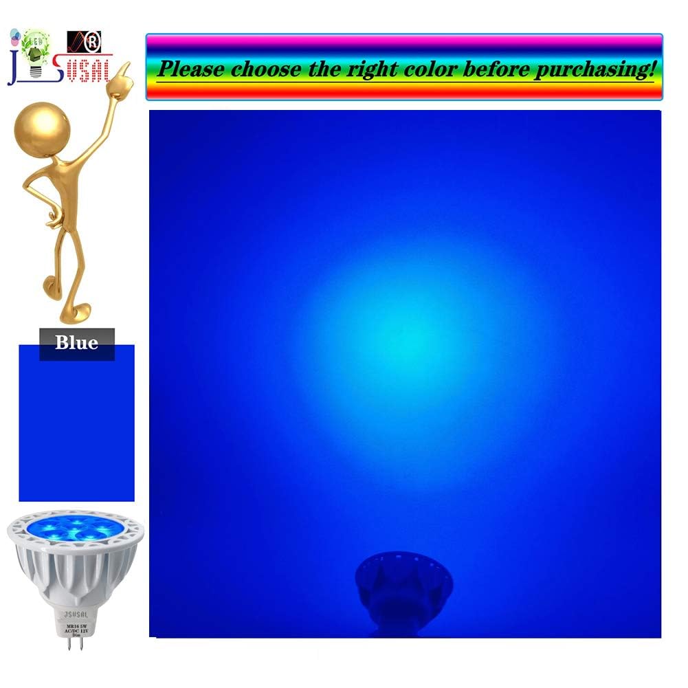 JSVSAL MR16 GU5.3 LED Light Bulb,Blue,5W 12V,Dimmable,4-Pack