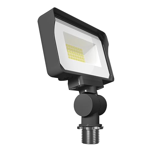RAB X34 Series Adjustable LED Flood Light - Selectable Wattage & CCT, Outdoor Commercial Fixture (Available in Bronze or White) (Bronze)