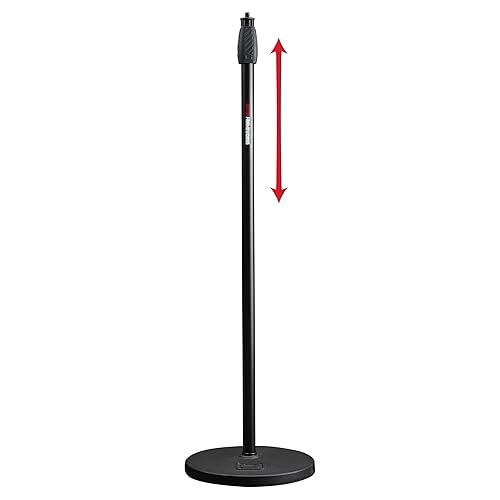 Gator Frameworks Microphone Stand with 10" Weighted Base and Soft Grip Twist Clutch Height Adjustment, (GFW-MIC-1000)